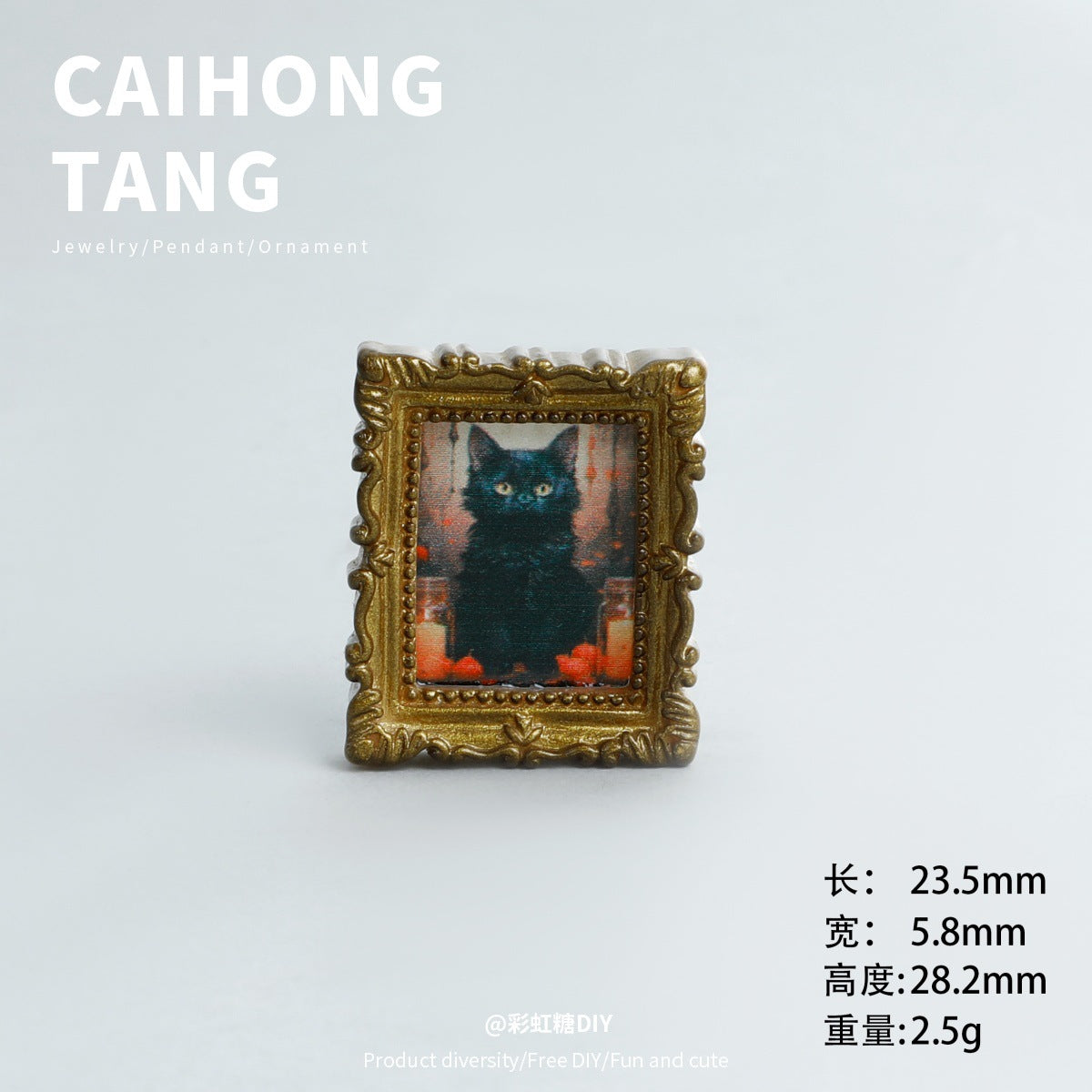 Wholesale Mini Resin Golden Ghost Photo Frame Art Decoration DIY Refrigerator Magnets